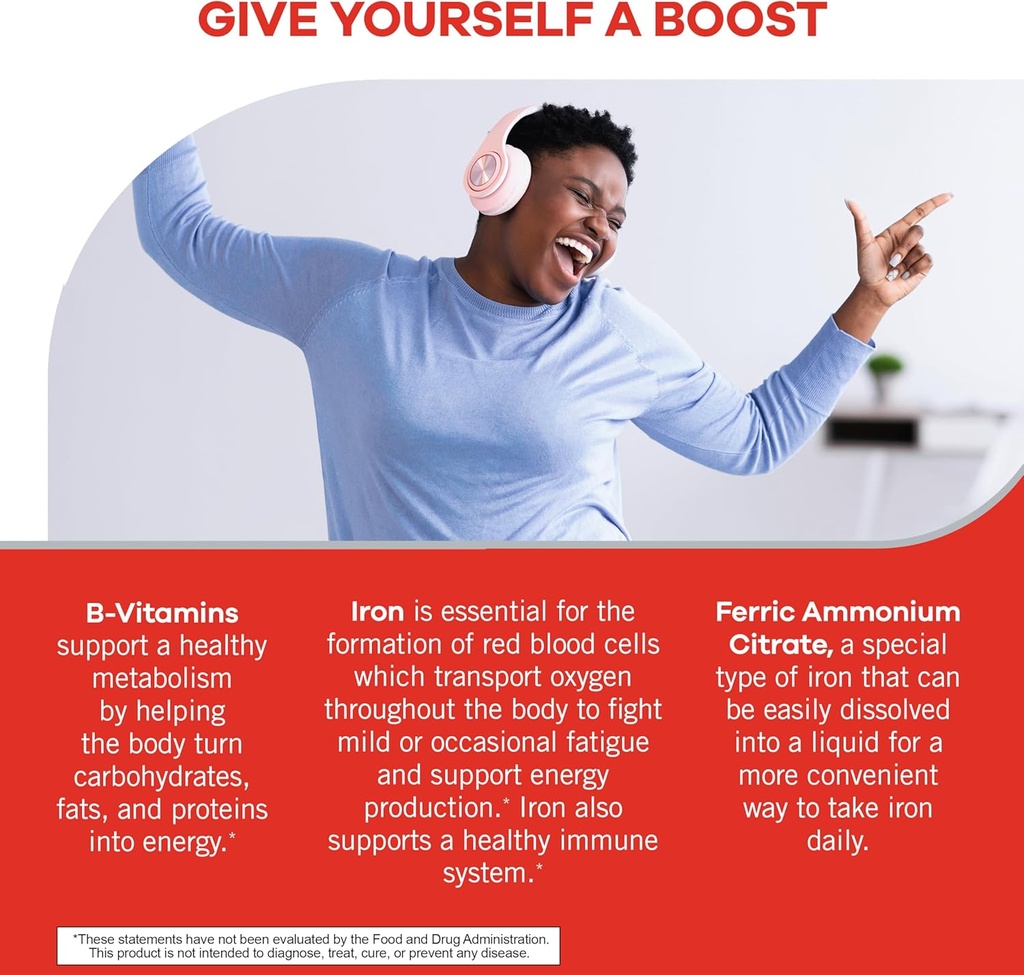 Geritol Liquid Vitamin and Iron Supplement, Energy Support, Contains High Potency B-Vitamins and Iron, Pleasant Tasting, Easy to Swallow, No Artificial Sweeteners, Non-GMO, 12 Oz, 3 Pack 4