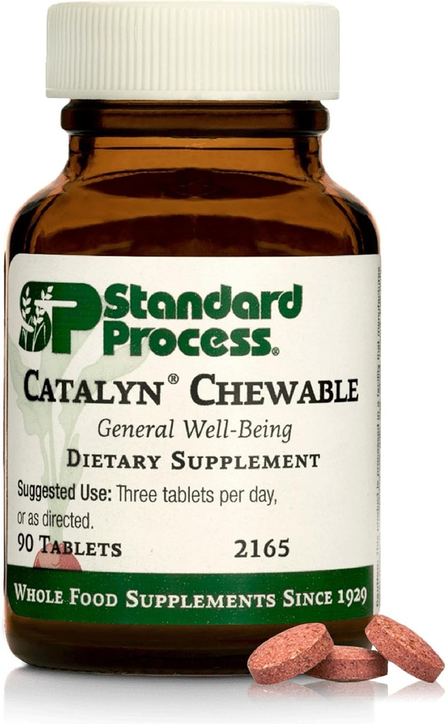 Standard Process Catalyn Chewable - Whole Food-Based Support for Cell Functioning - Includes Vitamins A, D, B6 - Aids Antioxidant Activity - Non-Dairy & Non-Soy - 90 Tablets 2