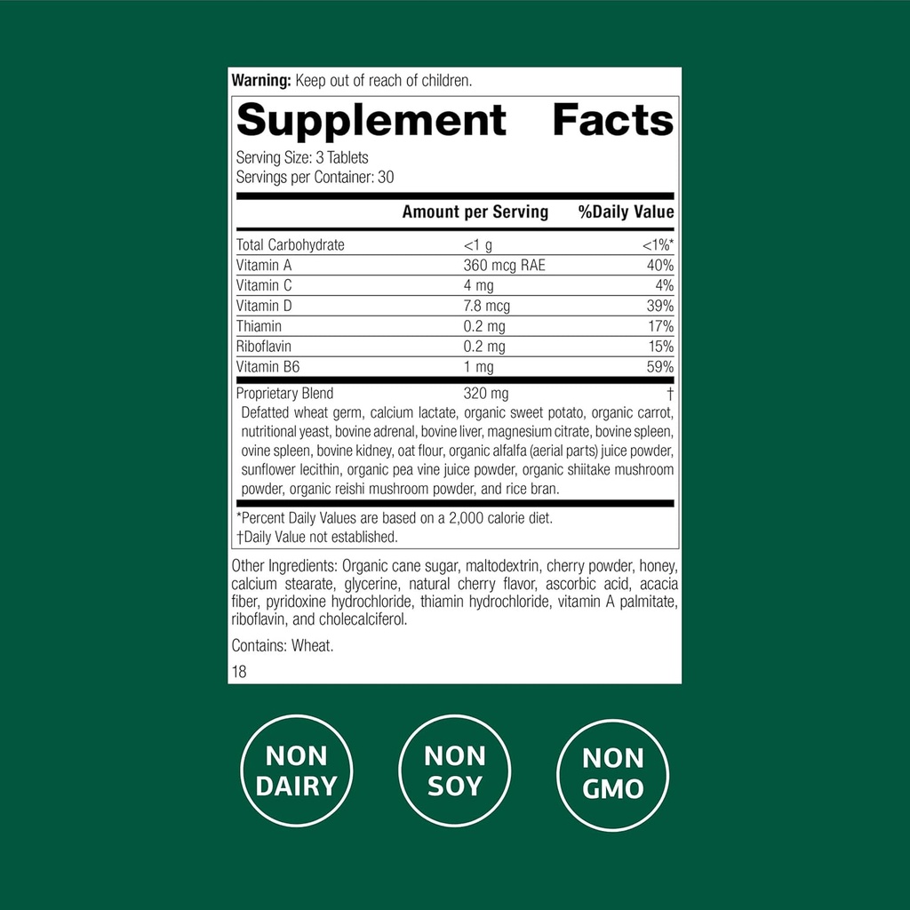 Standard Process Catalyn Chewable - Whole Food-Based Support for Cell Functioning - Includes Vitamins A, D, B6 - Aids Antioxidant Activity - Non-Dairy & Non-Soy - 90 Tablets 3
