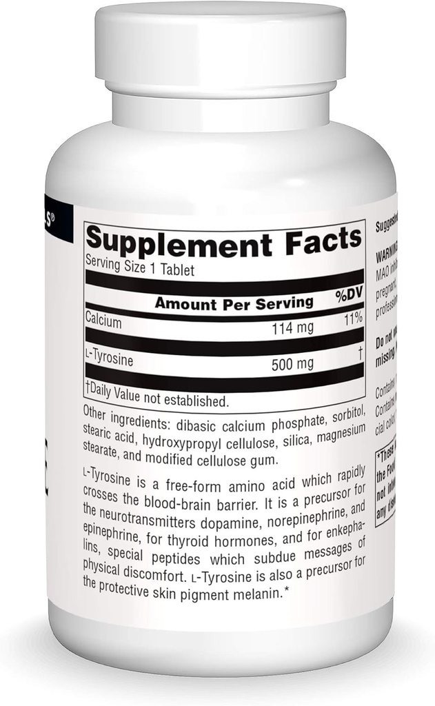 Source Naturals L-Tyrosine -Free Form Amino Acid Supplement - 100 Tablets 4