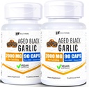 Healthfare Aged Black Garlic Supplement Pills | 2000mg Equivalent | 2 Bottles, 180 Vegan Capsules | Fermented Odorless Garlic Extract | Non-GMO, Gluten-Free | Made in USA 2
