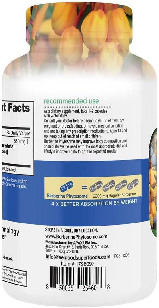 Berberine Phytosome, 120 Vegan Capsules 3