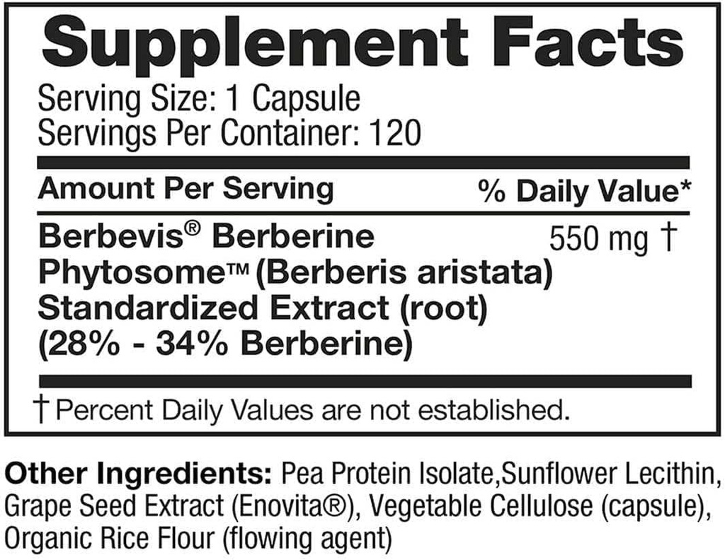 Berberine Phytosome, 120 Vegan Capsules 5