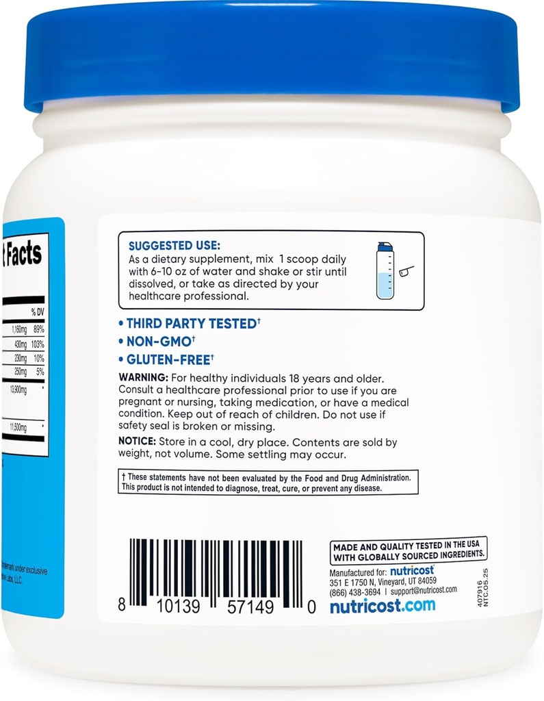 Nutricost Keto BHB Exogenous Ketones 4-in-1 (30 Servings) 12g Beta-Hydroxybutyrate (BHB) Per Serving, (Unflavored) - Ketone Salts 5