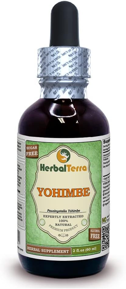 Yohimbe (Pausinystalia Yohimbe) Glycerite, Dried Bark Alcohol-Free Liquid Extract 2 oz 2