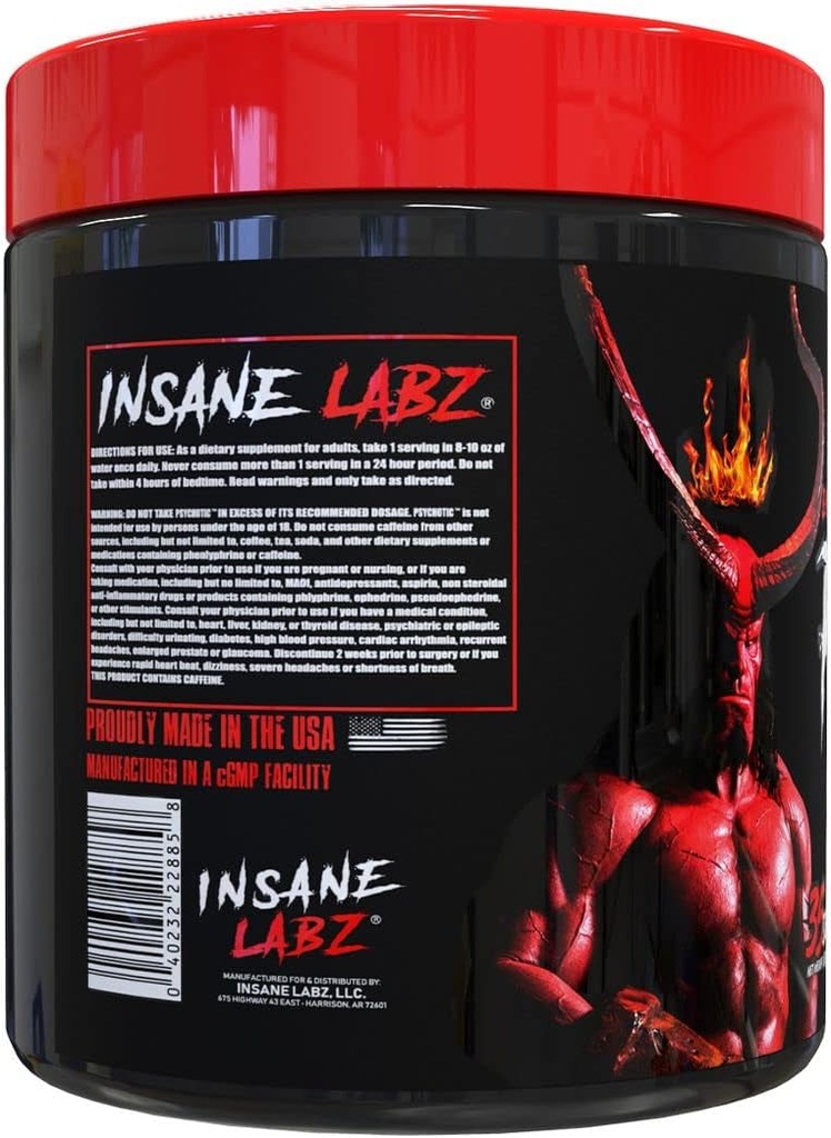 Insane Labz Hellboy Bundle, Psychotic Hellboy Pre Workout and Insane Amino BCAA, Increase Muscle Mass, Strength, Focus and Recovery Time, Lemonade 5