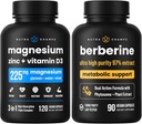 NutraChamps Complete Bone & Metabolic Support : Magnesium Zinc D3 & Berberine Duo 2