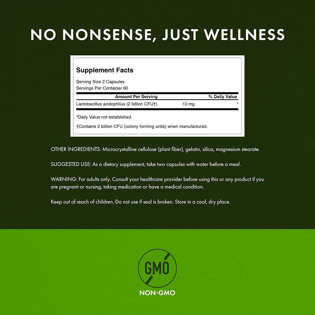 Swanson Probiotic - Digestive Health Supplement w/ 1 Billion CFU per Capsule - Natural Formula Supporting Bowel Regularity & Daily Wellness - (120 Capsules) (2 Pack) 4