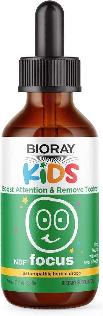 BIORAY Kids NDF Focus, Citrus - 2 fl oz - Supports Cognitive Function, Enhances Clarity & Promotes Steady Energy Levels - Non-GMO, Vegetarian, Gluten Free - 1-2 Month Supply 2
