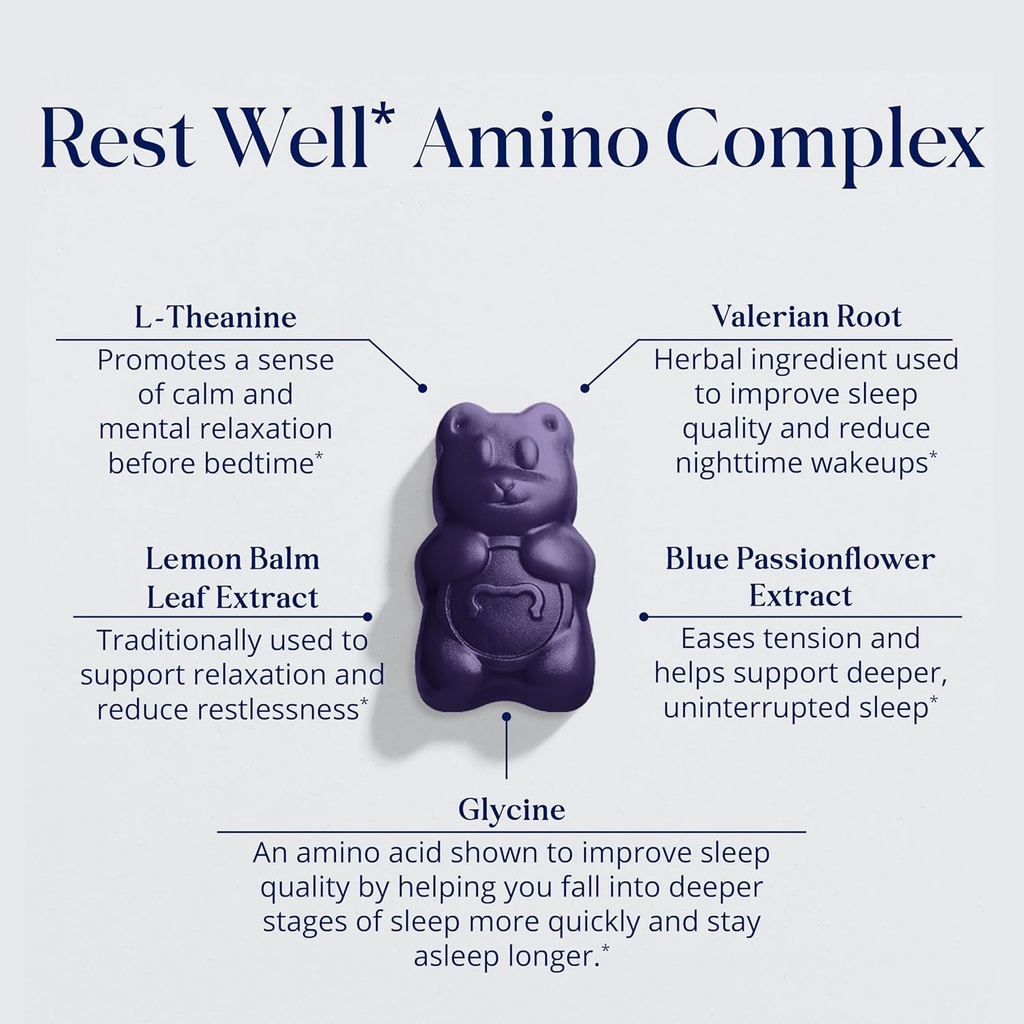 SugarBearPro Sleep Gummy 1 Month Supply, Extra Strength Melatonin 6mg, for Men & Women, Vegan Vitamin B6, L-Theanine, 5 HTP, Valerian, Sleep Aid for Adults & Teens, Certified Kosher 4