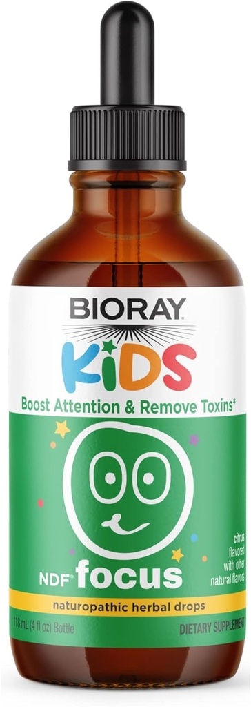 BIORAY Kids NDF Focus, Citrus - 2 fl oz - Supports Cognitive Function, Enhances Clarity & Promotes Steady Energy Levels - Non-GMO, Vegetarian, Gluten Free - 1-2 Month Supply 5