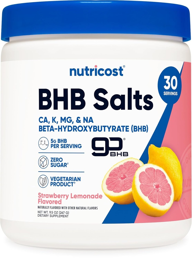 Nutricost BHB Salts Drink Mix (30 Servings, Strawberry Lemonade Flavored) (5G BHB Per Serving) - 0G Total Sugars, Vegetarian Product 2