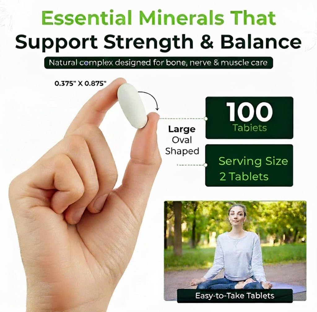 Natural Nutra Calcium Magnesium Zinc Supplement with Vitamin D3 for Bone and Muscle Strength, Promotes Nerve Health, Enhance Your Digestion, Gluten Free, Sugar Free, 100 Tablets (Pack of 2) 5