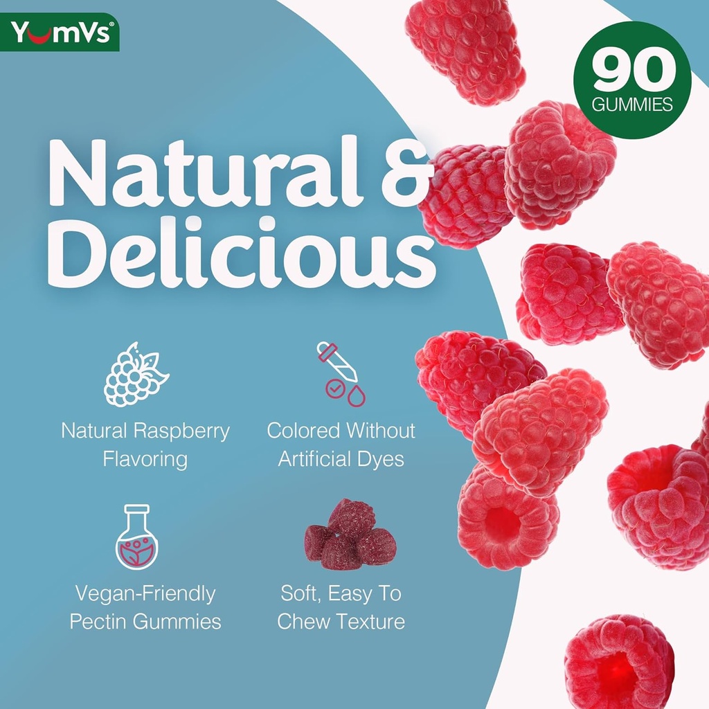 YUM-V'S Magnesium Citrate Gummies – 900mg Highly Absorbable Magnesium Gummies for Women & Men to Support Nerve, Muscle & Enzyme Function – Gluten-Free, Kosher & Raspberry Flavor (90 Count) 6
