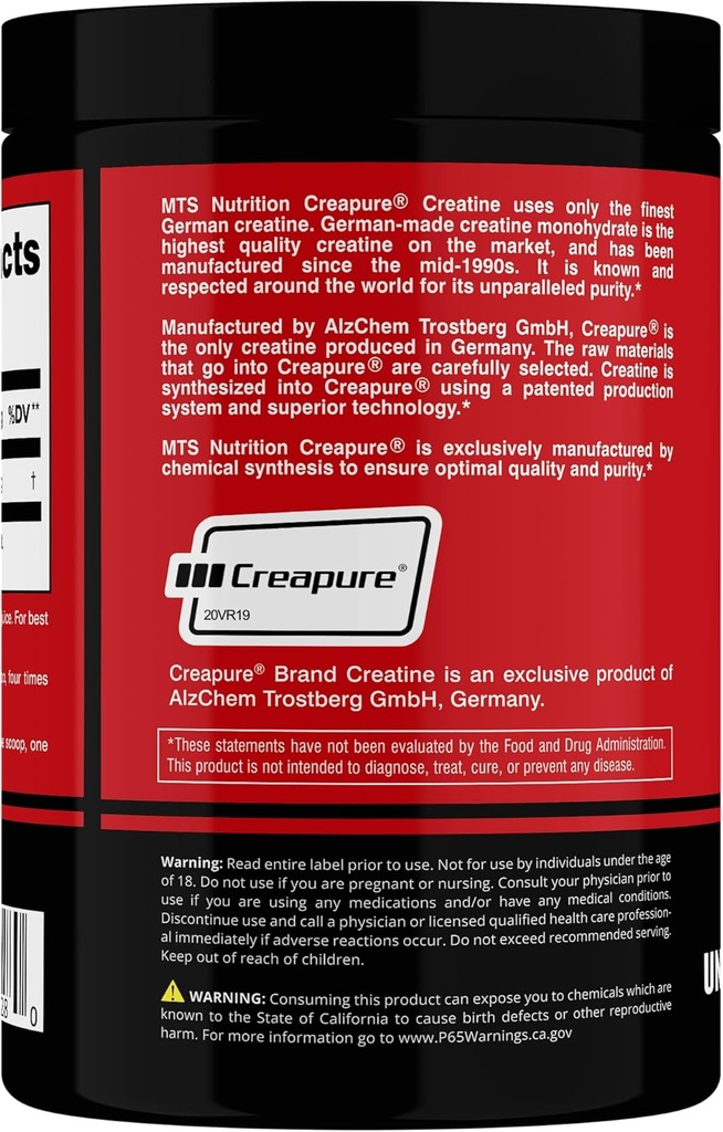 MTS Nutrition Creapure Creatine Powder - Muscle Growth & Recovery Supplement - 80 Servings Unflavored 5