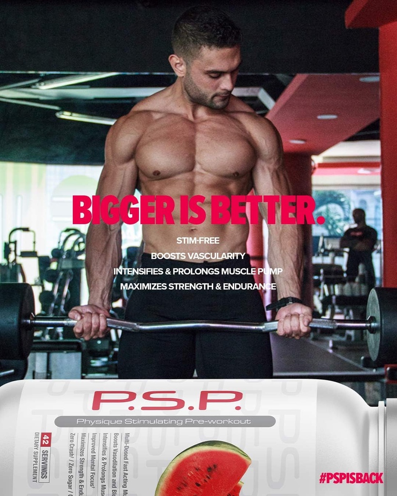 Metabolic Nutrition P.S.P. Physique Stimulating PreWorkout 672g Zero Sugar Caffeine Free (Watermelon) 6