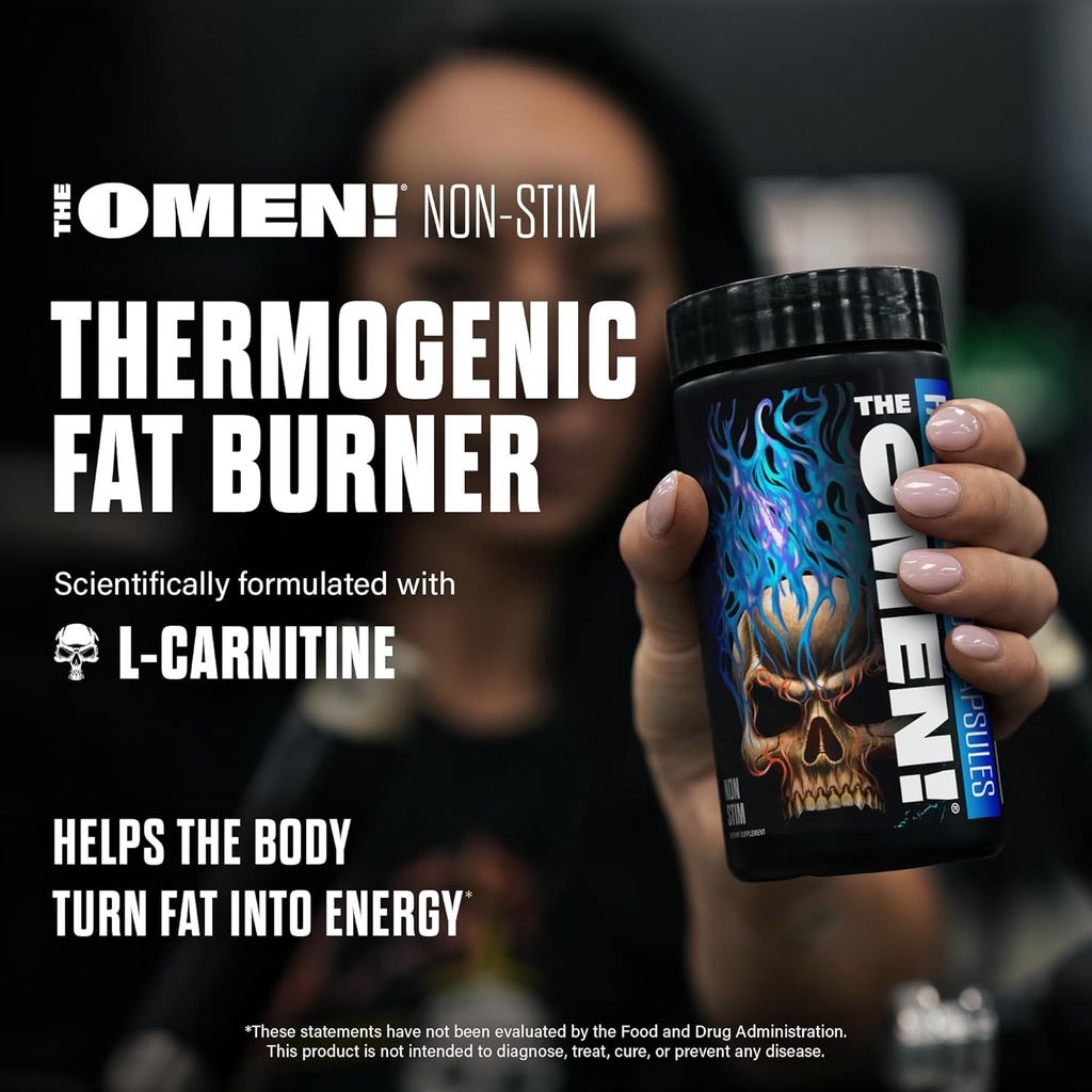 JNX SPORTS The Omen! Non-Stimulant Thermogenic Fat Burner – Caffeine-Free Dietary Supplement for Men & Women | Appetite Suppressant & Metabolism Booster | 100 Capsules 3