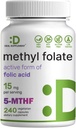 DEAL SUPPLEMENT L Methylfolate 15mg Per Serving, 240 Veggie Capsules – Active Folic Acid Form (5-MTHF), Bioavailable Methylated Folate – Prenatal, Energy, & Brain Support Supplement – Non-GMO 2