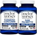 Doctor Morse's Turmeric Curcumin 1950mg & Saw Palmetto 5000mg Bundle - Joint Support, Prostate Health, and Overall Wellness with BioPerine & Potent Extracts, FDA-Registered, NSF-Certified 90 Capsules 2