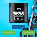 STS Creatine 300 Grams - 100% Pure Raw Creatine Monohydrate Powder, Pre-Workout, Post-Workout, Build Muscle and Stamina - 60 Servings - with Scoop 5