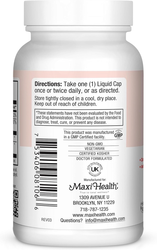 Maxi Health Circu-E 400 IU - Natural Vitamin E - Body's Defense System Support - 60 Capsules - Kosher 4