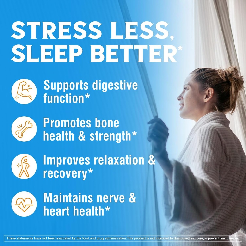 Magnesium Complex Supplement 6 in 1, 1160mg Chelated Magnesium for Max Absorption, Help with Better Sleep, Relaxation & Nerve Calm, 240 Vegan Capsules, Non GMO & Gluten Free 5