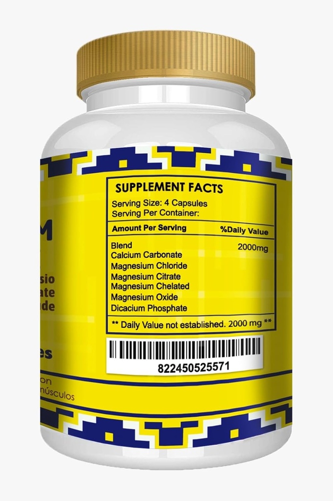 Magnesium Chloride (cloruro de magnesio) 140 Capsules - High Absorption Magnesium Supplement with Citrate, chelated and Oxide High Potency Mg. Easy to Swallow, Non-GMO 4