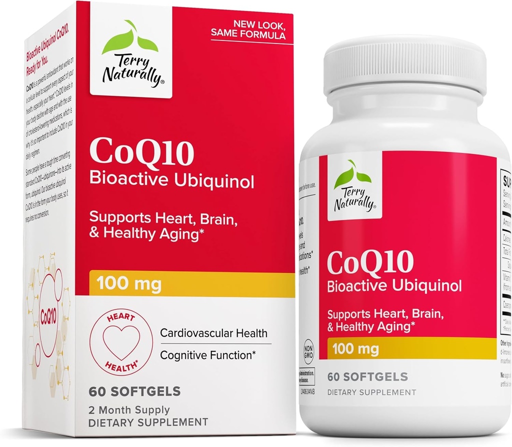 Terry Naturally CoQ10 BioActive Ubiquinol - Cellular Energy Support Supplement - BioActive CoQ10 Supplement - Nutritional Supplement to Aid Healthy Aging & Brain Health - 60 Softgels 2
