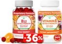Lunakai Vitamin B12 and Vitamin E Gummies Bundle - 3000 mcg Gummies for Adults Energy Support and Bone Health - 250 mg 1000 iu Natural VIT E Plus C Supplements 2