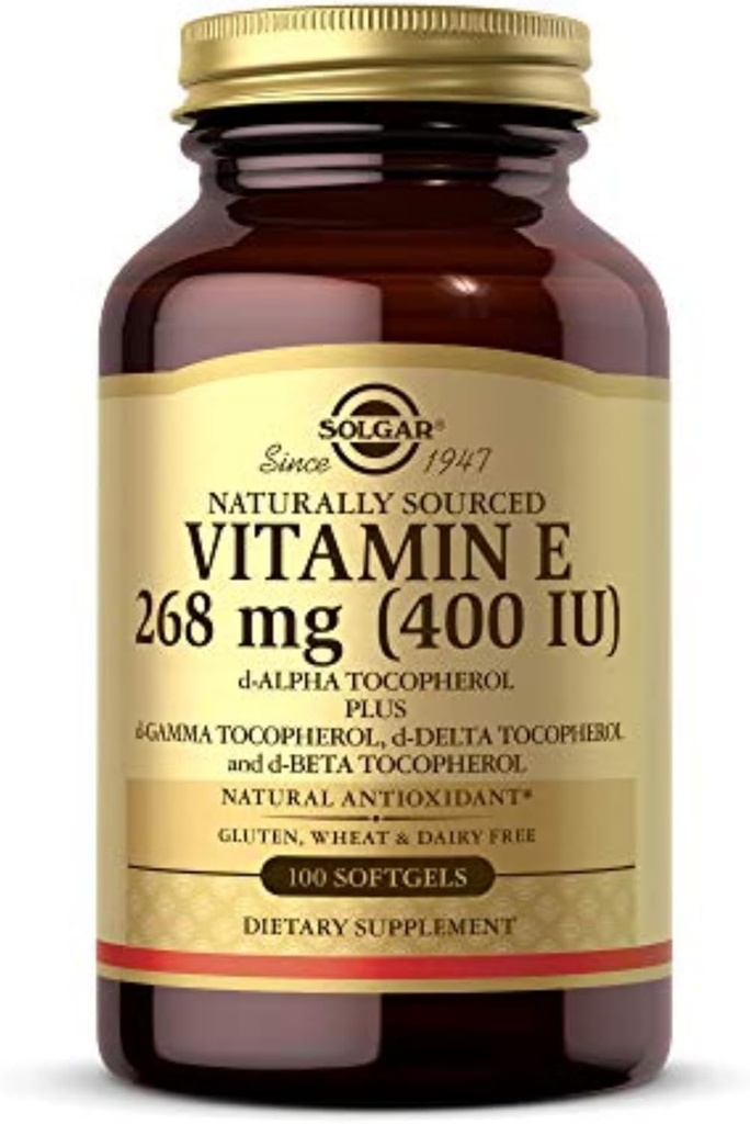 Solgar Vitamin E 268 MG (400 IU) (d-Alpha Tocopherol & Mixed Tocopherols), 100 Softgels - Supports Immune System & Skin Nutrition - Natural Antioxidant - Gluten Free, Dairy Free - 100 Servings 2