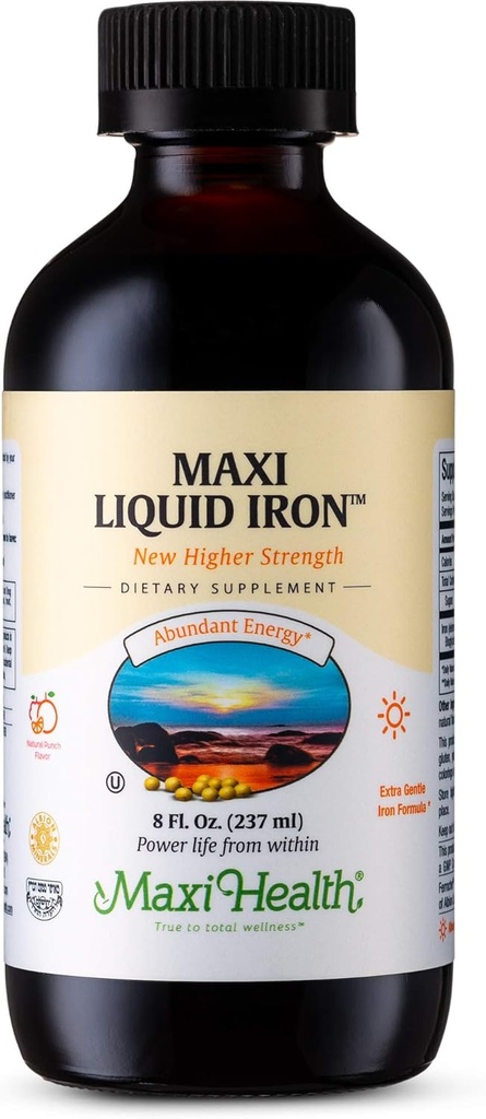Maxi Health Liquid Iron, Natural Fruit Punch, 8 Fl Oz 2
