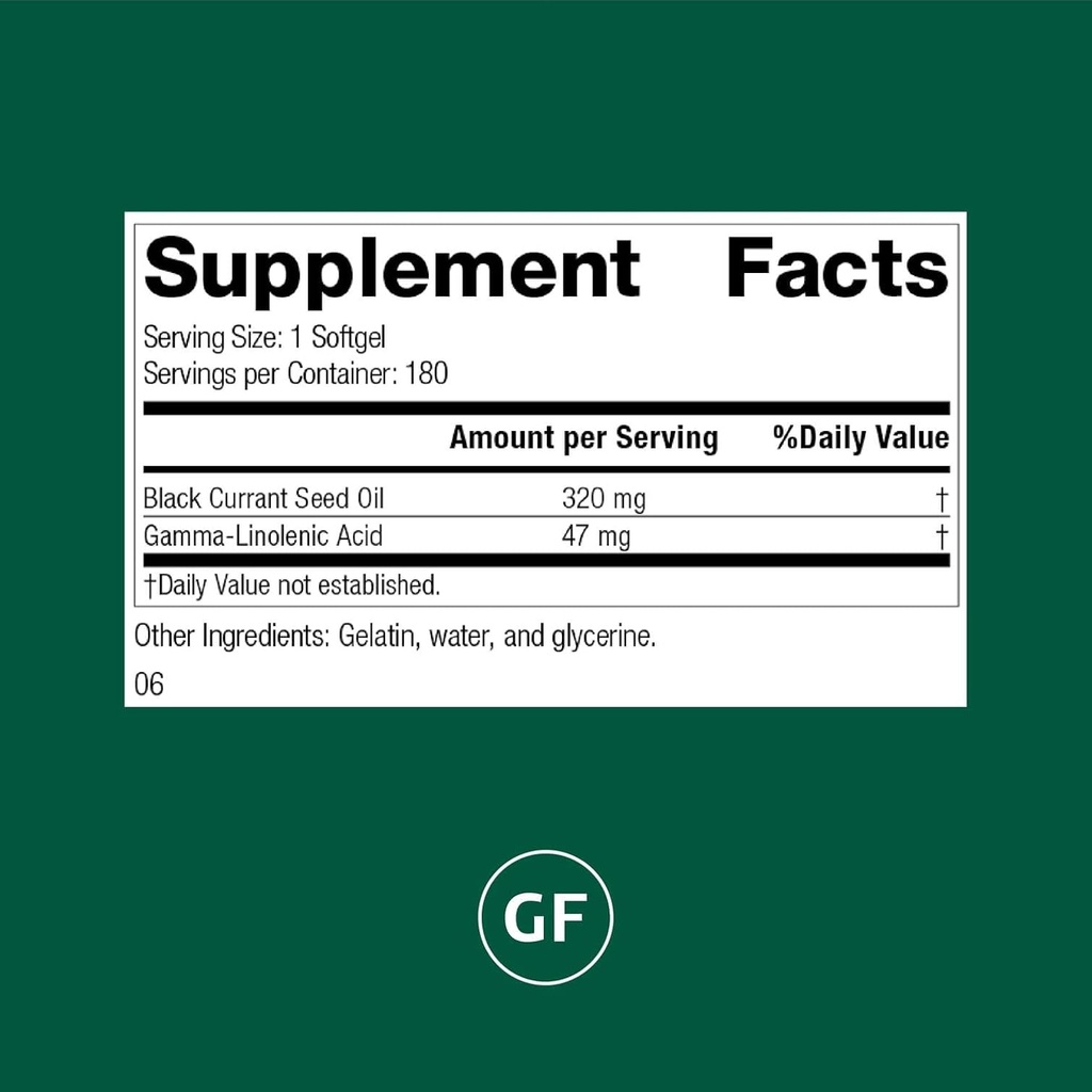 Standard Process Black Currant Seed Oil Dietary Supplement - Gluten-Free Healthy Immune Support - Natural Tissue Care - 180 Softgels 3