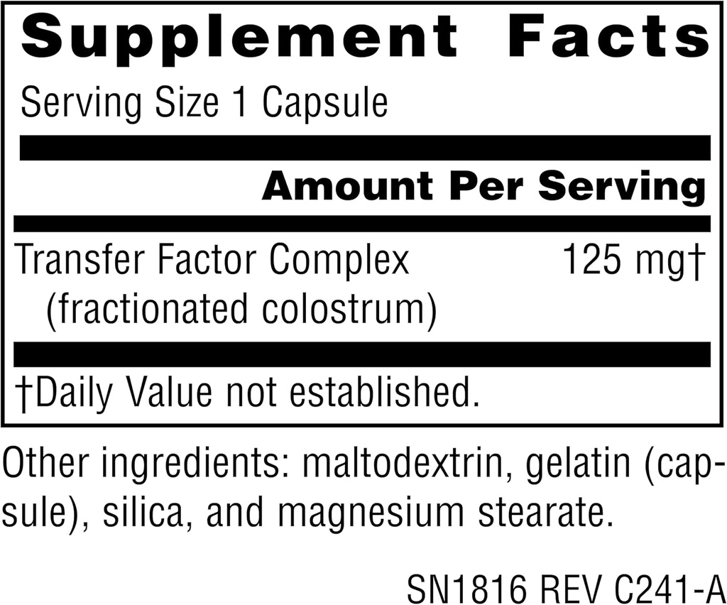 Source Naturals Wellness Transfer Factor, Supports Immune System Response* 125mg, 60 Capsules 5