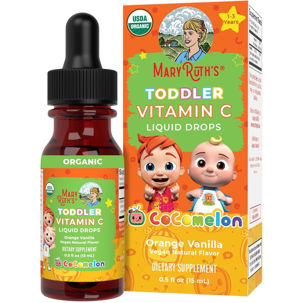 MaryRuth Organics Toddler Vitamin C Drops | USDA Organic Vitamin C Liquid Drops for Toddler | Ages 1-3 Years | Vitamin for Immune Support & Overall Health | Vegan | Non-GMO | 15 Servings 2