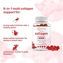 Micro Ingredients Multi Collagen Peptides, 120 Collagen Gummies | Type I,II,III,V,X Protein with Biotin, Hyaluronic Acid, & Vitamin C Complex | Pomegranate & Berry Flavored | Sugar Free, Non-GMO 4