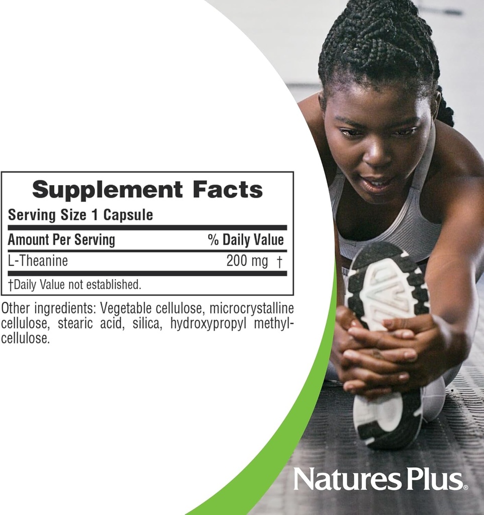 Natures Plus PRO L-Theanine - 60 Capsules - Supports Calm Alertness, Healthy Relaxation & Improved Rest - Non-GMO, Vegan & Gluten Free - 60 Servings 5