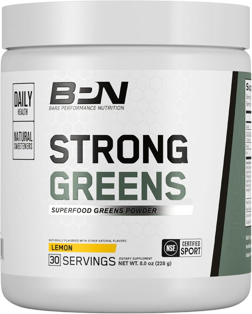 BARE PERFORMANCE NUTRITION, BPN Strong Greens Superfood Powder, Improved Digestion, Increased Energy, Immune System Support, Sweet Mint, 30 Servings 2