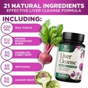 Liver Cleanse Detox & Repair Formula - 20-in-1 Advanced Liver Support Supplement with Silymarin Milk Thistle, Dandelion Root, Artichoke Extract, Turmeric, Choline, & Beetroot - 120 Veggie Capsules 4