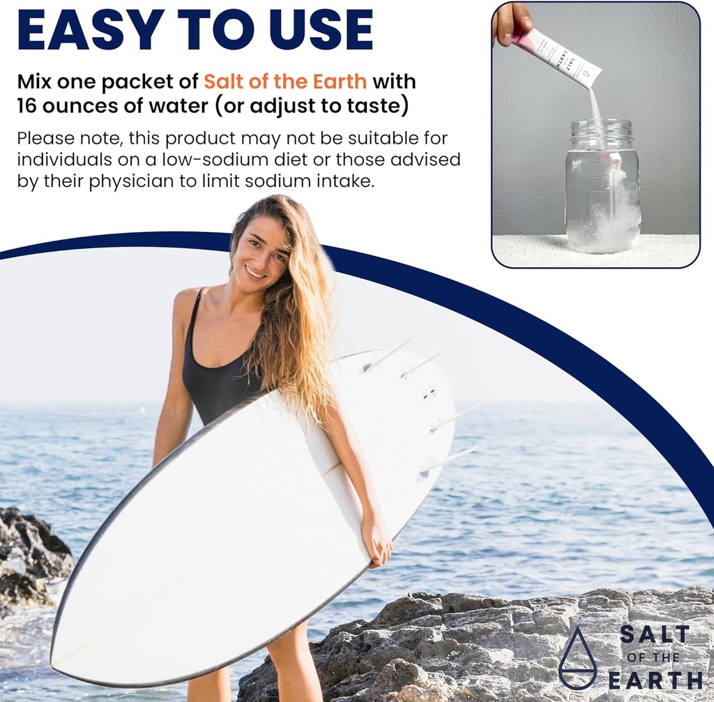 Salt of the Earth Premium Zero-Sugar Electrolyte - Made with Pink Himalayan Salt - Hydration Powder Packets | Premium Ingredients | Keto & Paleo Friendly | 12 Sticks, Unflavored 5