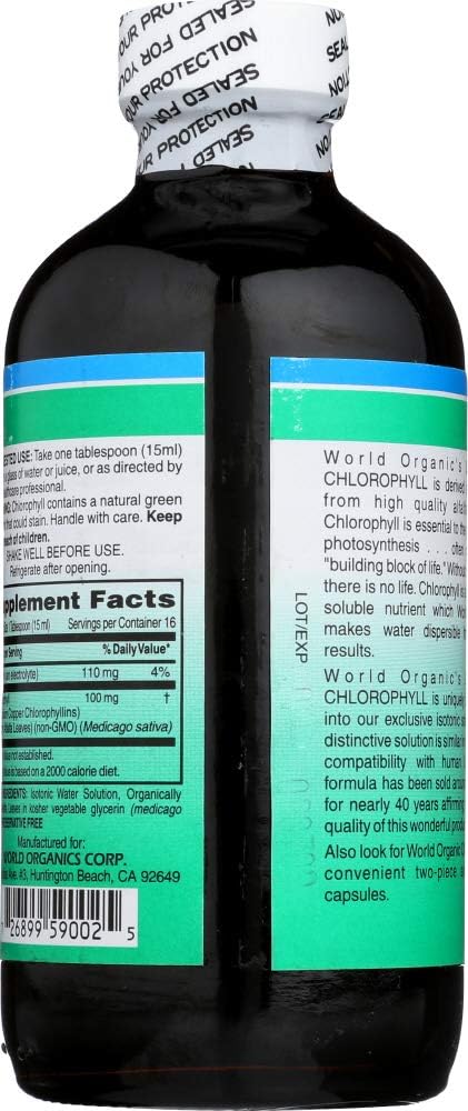 World Organics Chlorophyll, 100 mg, Liquid 8 FL Oz 4