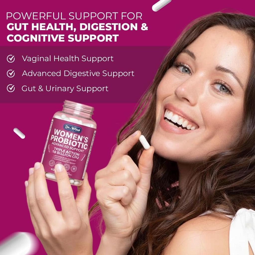 Women’s Probiotic 50 Billion CFU – Supports Digestion, Bloating Relief, Vaginal Odor & pH Balance – Urinary Tract & Gut Health – Clinically Researched Strains – Non-GMO, 60 Capsules 5