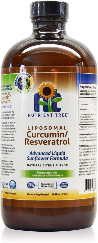 Liposomal Curcumin(Turmeric)/Resveratrol, 78 Doses, Alcohol Free, Non-Soy, Non-GMO, Made in USA 2
