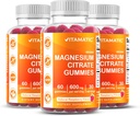 Vitamatic Magnesium Gummies 600mg per Serving – 60 Vegan Gummies – Relaxation, Muscle, Bone & Energy Support – 3 Pack 2
