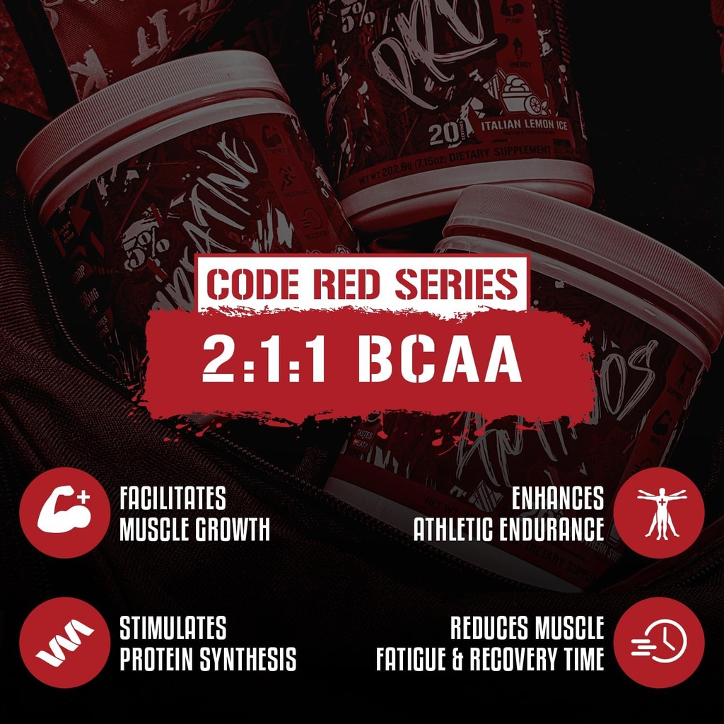 5% Nutrition Code Red Aminos BCAA & EAA Post Workout Recovery Powder | Full Spectrum Essential Amino Acid Complex for Men & Women (Southern Sweet Tea) 4