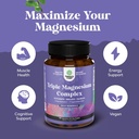 Triple Magnesium Complex Supplement - High Absorption Magnesium Glycinate, Malate & Taurate Blend for Muscles Energy Support & Heart Health - Triple Mg Complex 400 mg Capsules - 180 Count 5