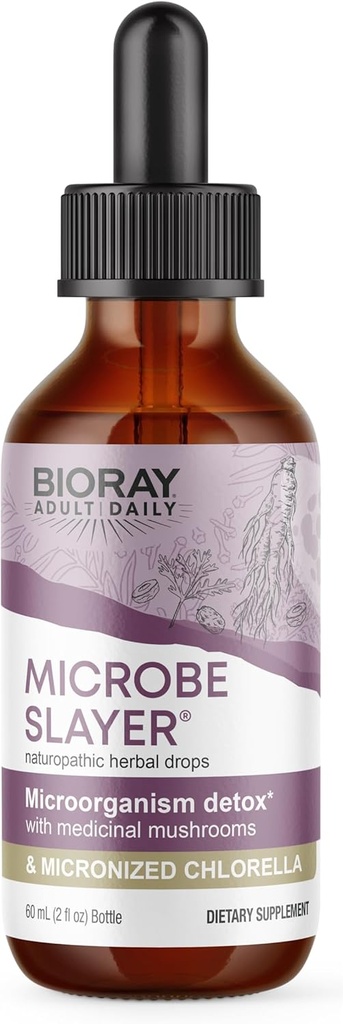 BIORAY Daily Microbe Slayer - 2 fl oz - Promotes Balance of Intestinal Microbes & Nourishes The Liver - Non-GMO, Vegetarian, Gluten Free 2