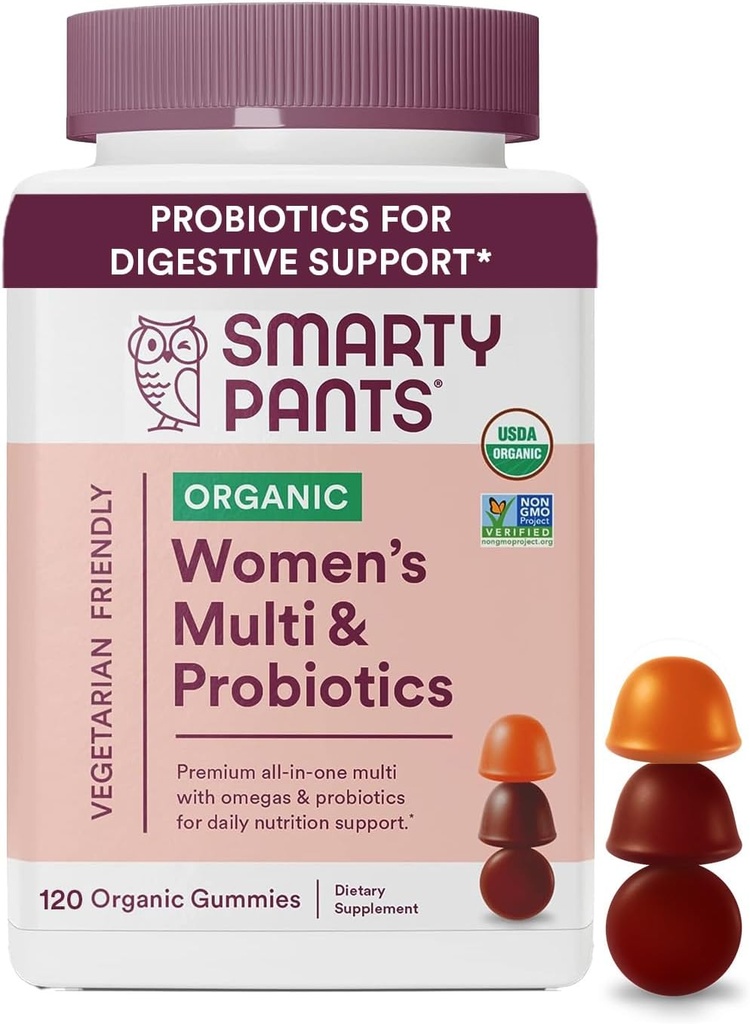 SmartyPants Organic Women's and Teen Girl Multivitamin Gummies with Omega-3, Vitamins, Minerals, 120 Count 3