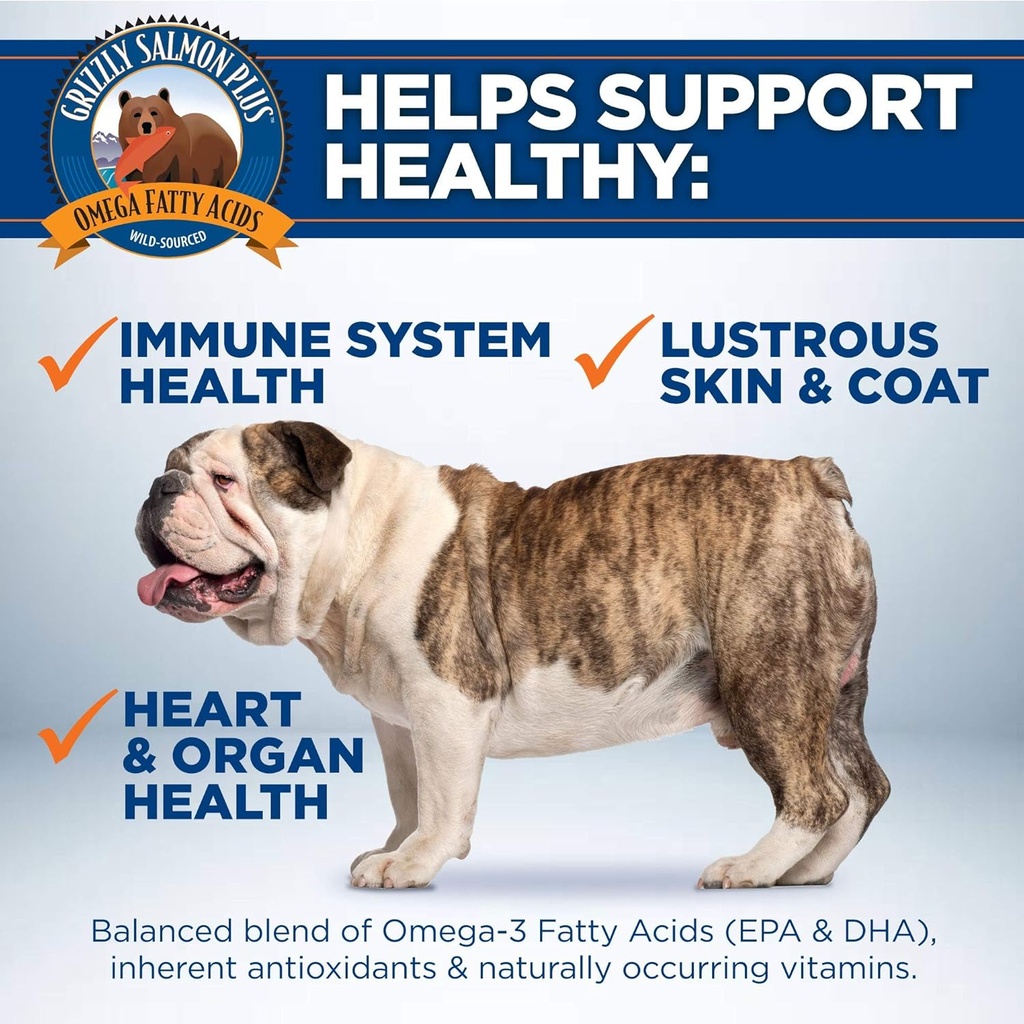 Grizzly Pet Products Salmon Plus Omega 3-6-9 Food Supplement for Dogs and Cats, 16 Ounce 6