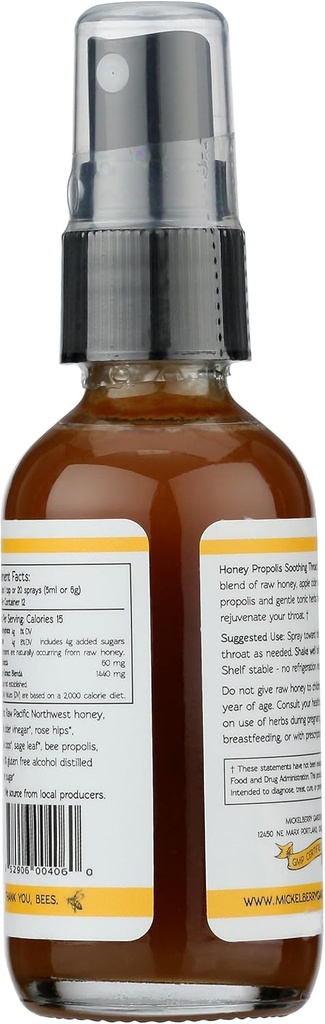 Mickelberry Gardens Honey Propolis Throat Spray - Soothing Sore Throat Relief & Propolis Immune Support - Herbal & Honey Formula (2 oz) 5