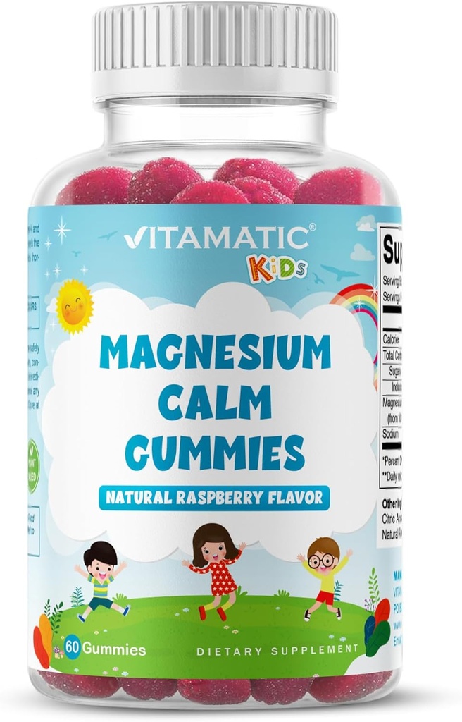 Vitamatic Kids Magnesium Calm Gummies - 60 Vegan Count - Great Tasting - Promote Healthy, Muscle, Bone, & Energy Support 2